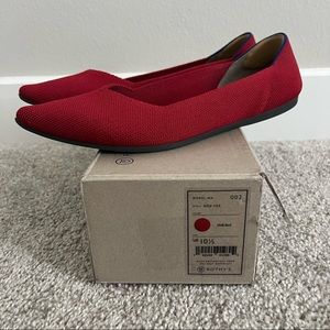 Rothy’s Solid The Point Chili Red Pointed Toe Loafer Flats